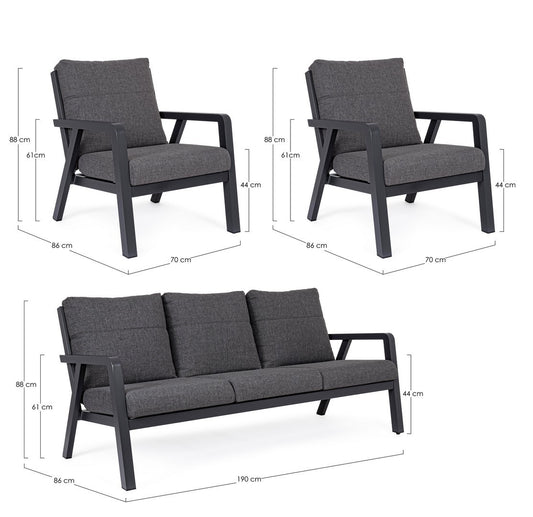 Conjunto de salón de jardín Truman antracita