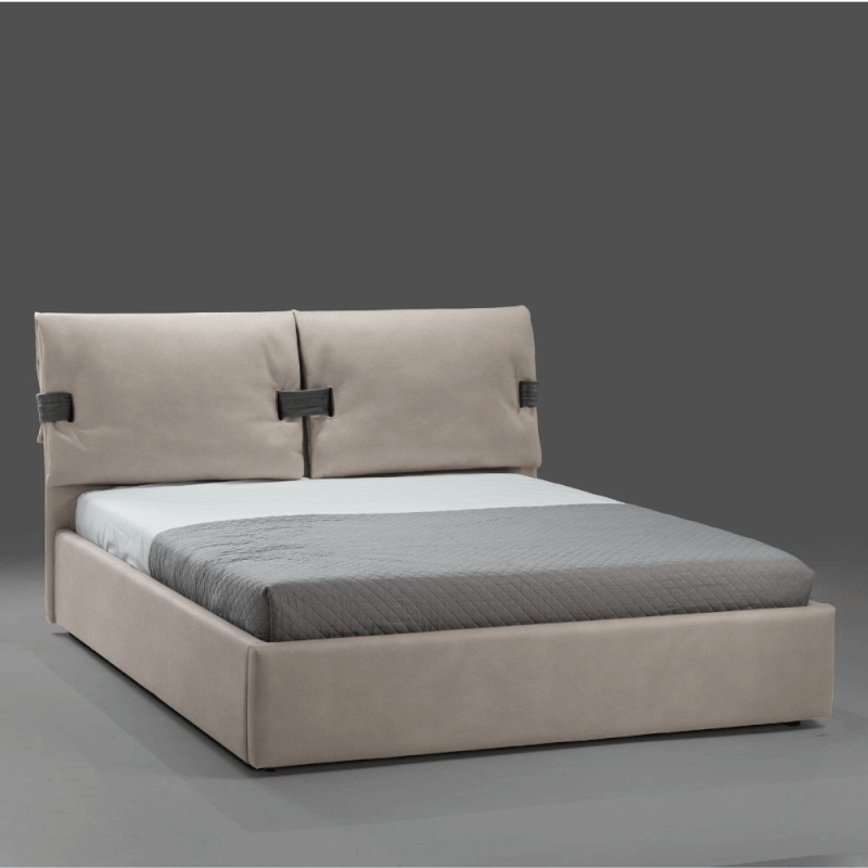 Cama contenedor doble Grenoble en tejido beige