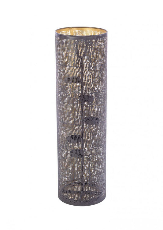 P.Tealight 5P Icelyn Negro-Oro