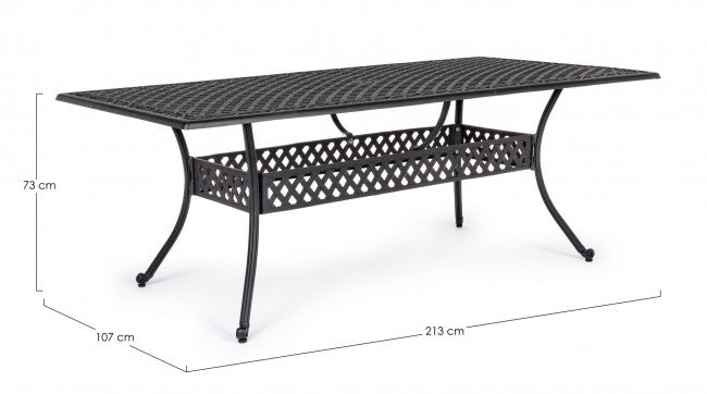 Mesa exterior Ivrea rectangular antracita 107 x 213 cm