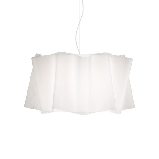 Lámpara colgante blanca de 5 luces de metal cromado cm. 60x32h