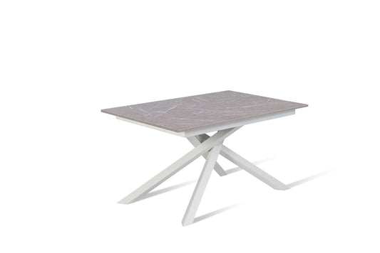 Mesa extensible blanco antracita 90 cm x 140- 190 cm Alt. 76 cm