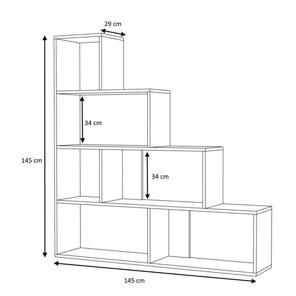 Librería escalera Alis 145x145 cm. betón