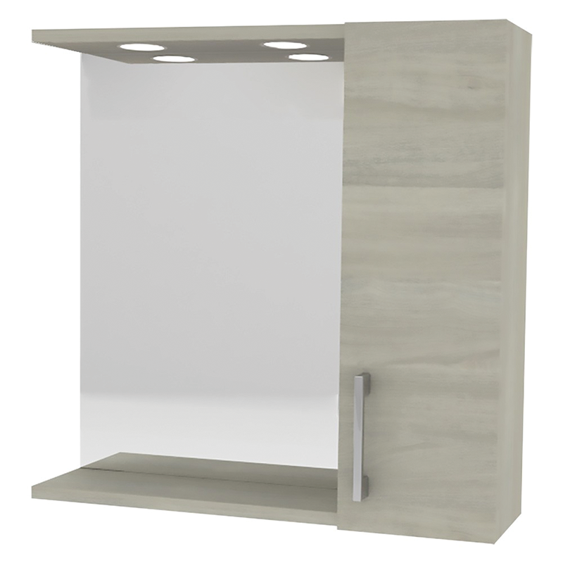 Espejo de baño con mueble simple de pared 58 x 16 x H.57 cm
