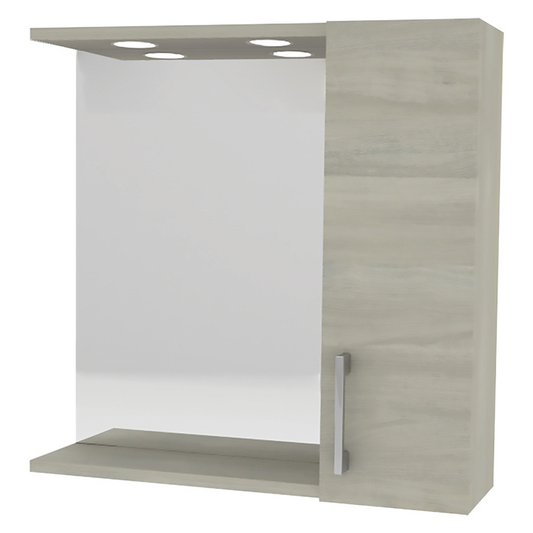 Espejo de baño con mueble simple de pared 58 x 16 x H.57 cm