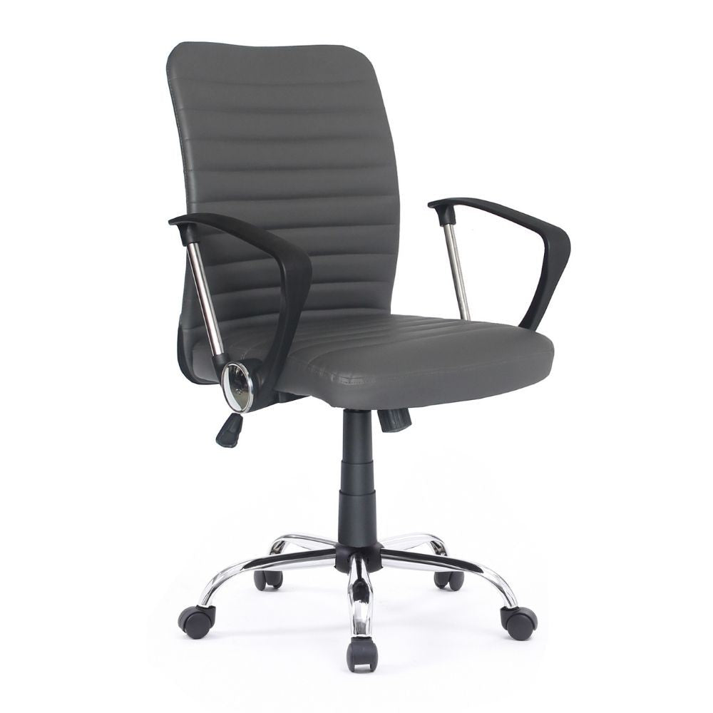 Sillón de oficina Asgar con base cromada gris tórtola