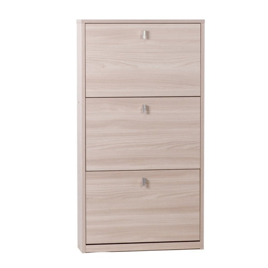 Zapatero delgado con tres puertas que ahorra espacio en Light Olmo 63x18x h117 cm