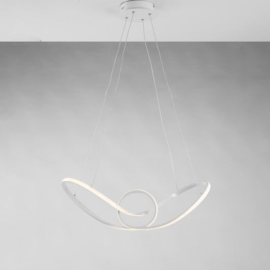 Lámpara colgante de metal blanco y aluminio con LED integrado 68x24x h 150 cm