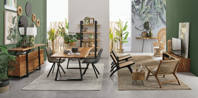 Biombo Aili en madera natural 100x18,5x180h cm