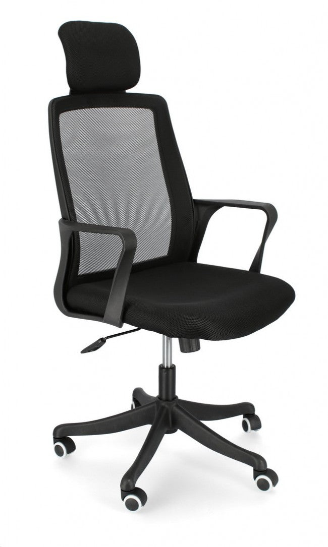 Silla de oficina Laurent negra con reposabrazos