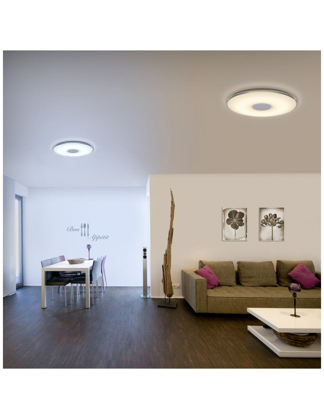 Tokio Lámpara de Techo LED Regulable Efecto Luz Nocturna Ø60 cm Blanco Trio Lighting