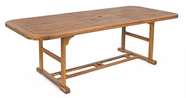 Mesa de exterior extensible Noemí de madera 180-240x100x h 74cm