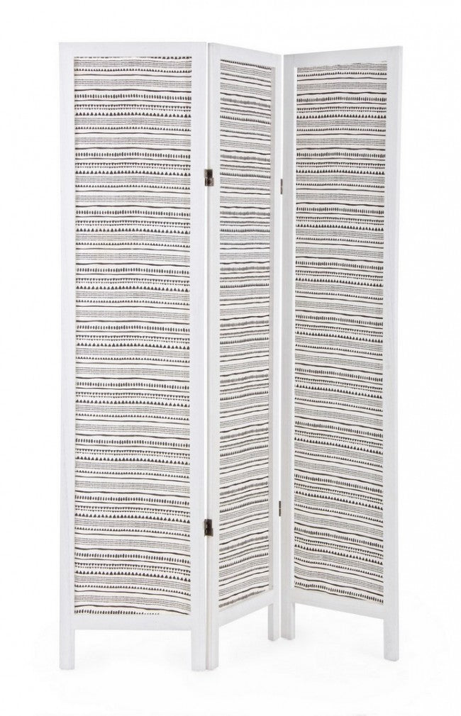 Separador de 3 puertas Patrón blanco 120x170 cm