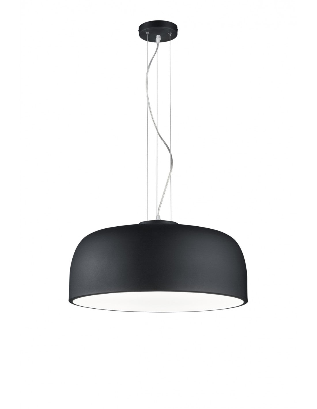 Iluminación moderna en trío de 4 luces Baron con suspensión de metal negro