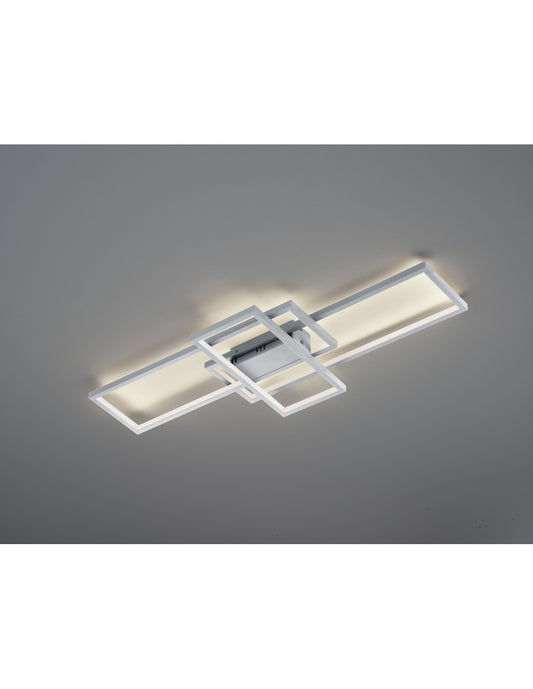 Thiago Plafón Led 3 rectángulos L104 cm Nichel Trio Lighting