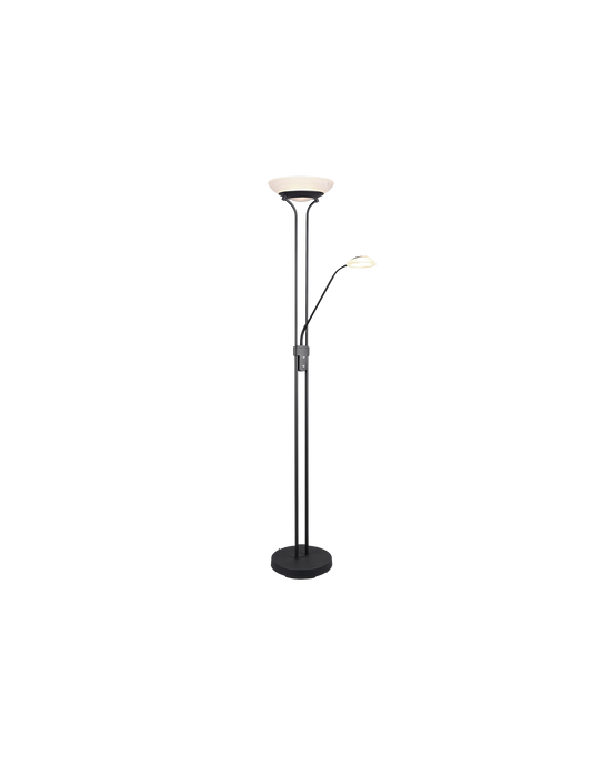 Lámpara de pie LED con foco de lectura Orson Black Trio Lighting