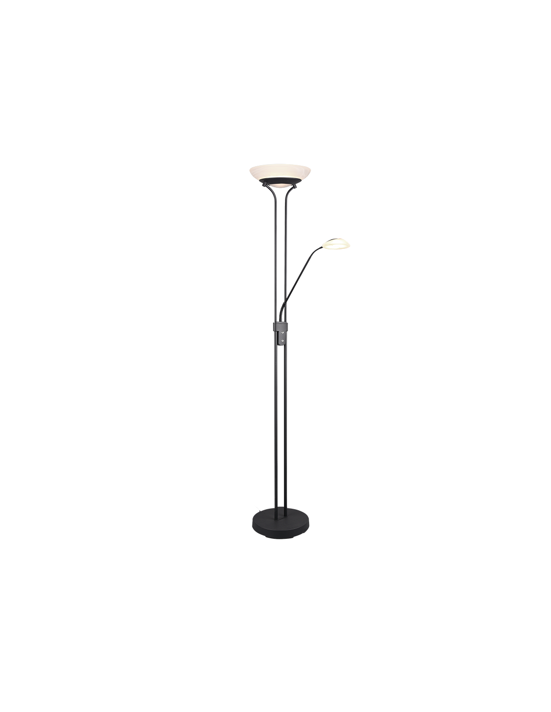Lámpara de pie LED con foco de lectura Orson Black Trio Lighting