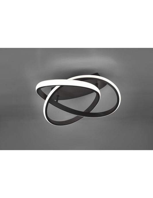 Course Plafón Antracita Spirale Led 18w Regulable Ø45 cm Trio Lighting