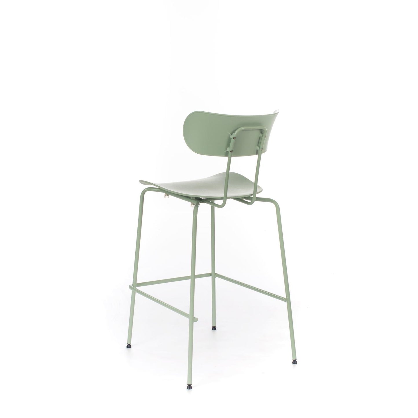 4x Taburete de polipropileno con asiento verde