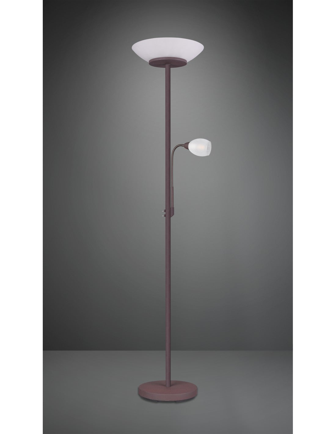 Lámpara de pie con punto de lectura Gerry Rust Blanco Vidrio Ø34 cm Trio Lighting
