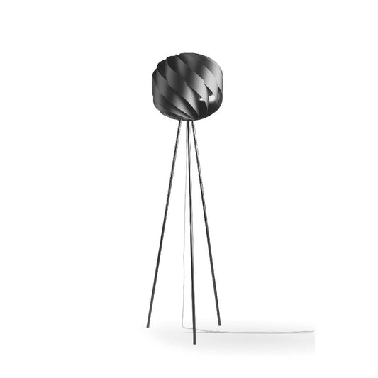 Lámpara de pie trípode de metal negro cm. 40 x 163h