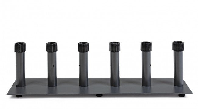 Expositor paragüero de metal gris oscuro de 6 plazas 100 x 30 x 26 cm