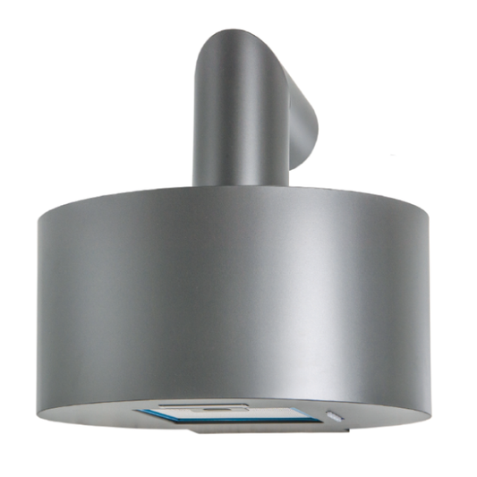 Campana extractora CURVE en acero inoxidable plateado Ø60 cm