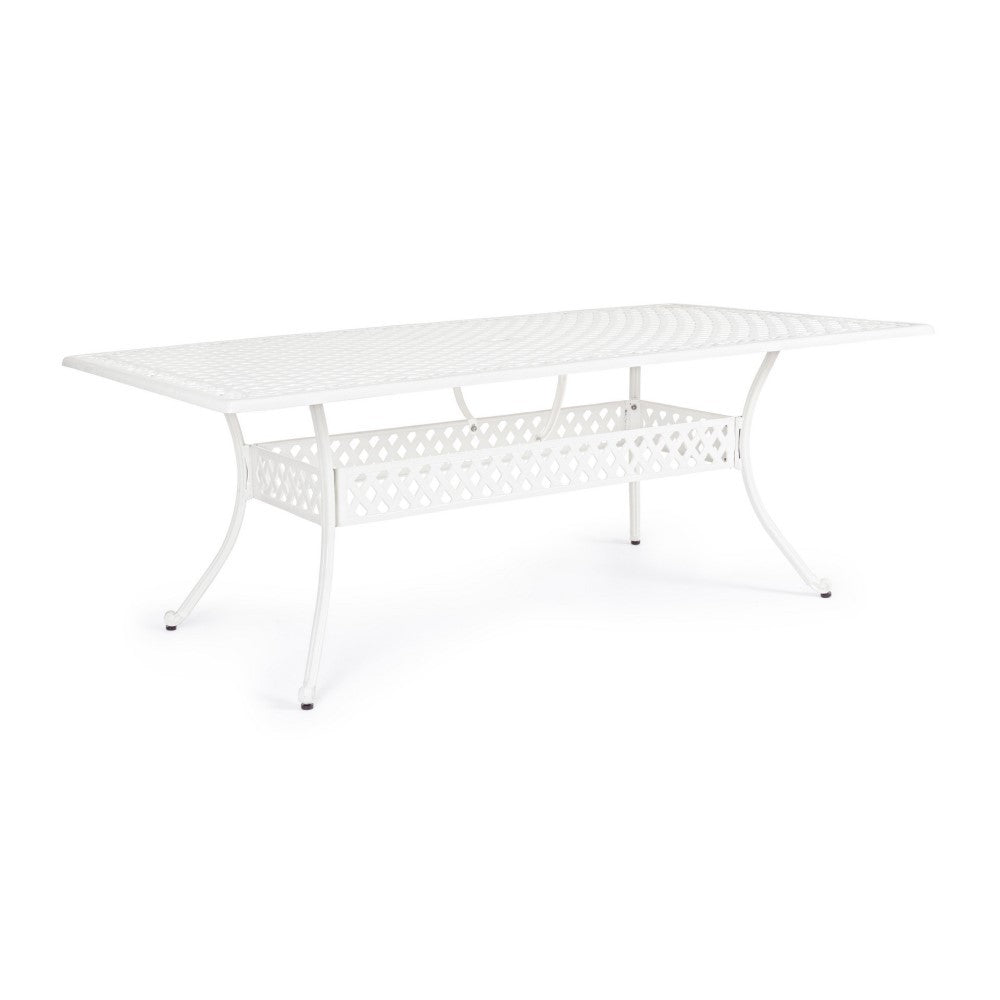 Mesa exterior rectangular Ivrea blanca 107x213 cm