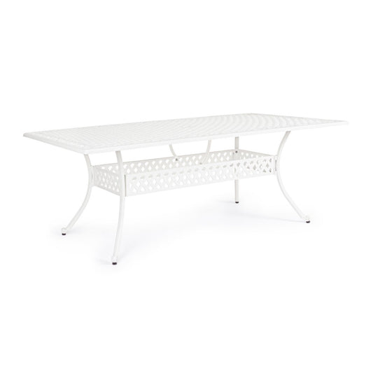 Mesa exterior rectangular Ivrea blanca 107x213 cm