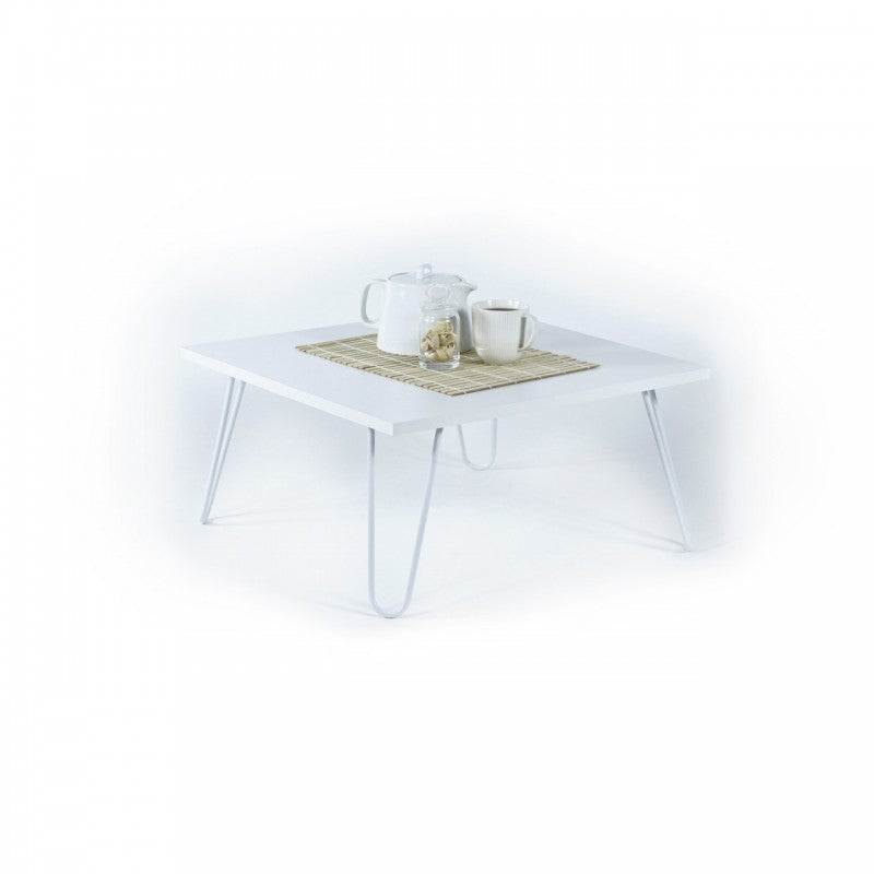 Tavolino per colazione letto bianco Con gambe pieghevoli cm 60 x 60 x 29 h EFFEZ
