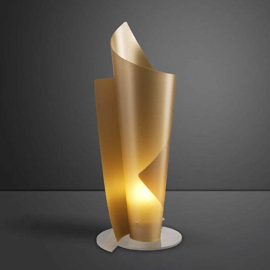 Lámpara de mesa en Polilux VELA Oro diámetro 19 x h50 cm