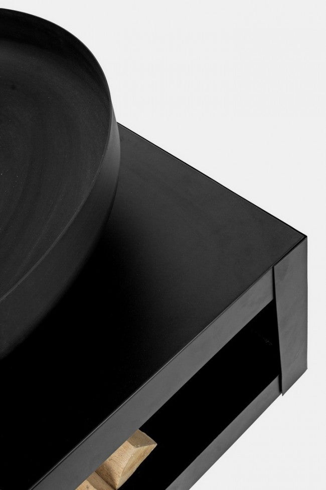 Brasero con soporte de madera negra Muebles de jardín Efesto