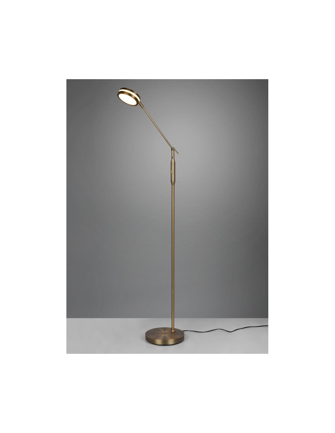 Lámpara de pie Led Touch Disco ajustable Franklin Latón envejecido Trio Lighting