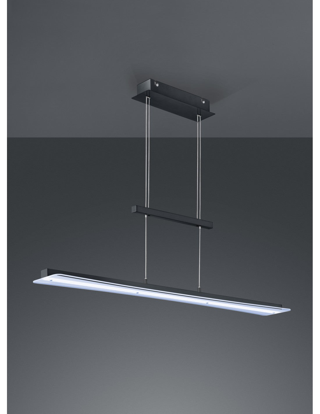 Suspensión moderna Smash Led regulable negro L100 cm Trio Lighting