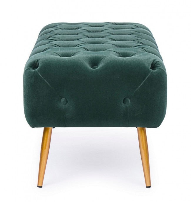 Banco Giacinta efecto terciopelo verde 103x46x40h cm