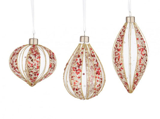 12x Colgante Vt Lentejuelas Rojas