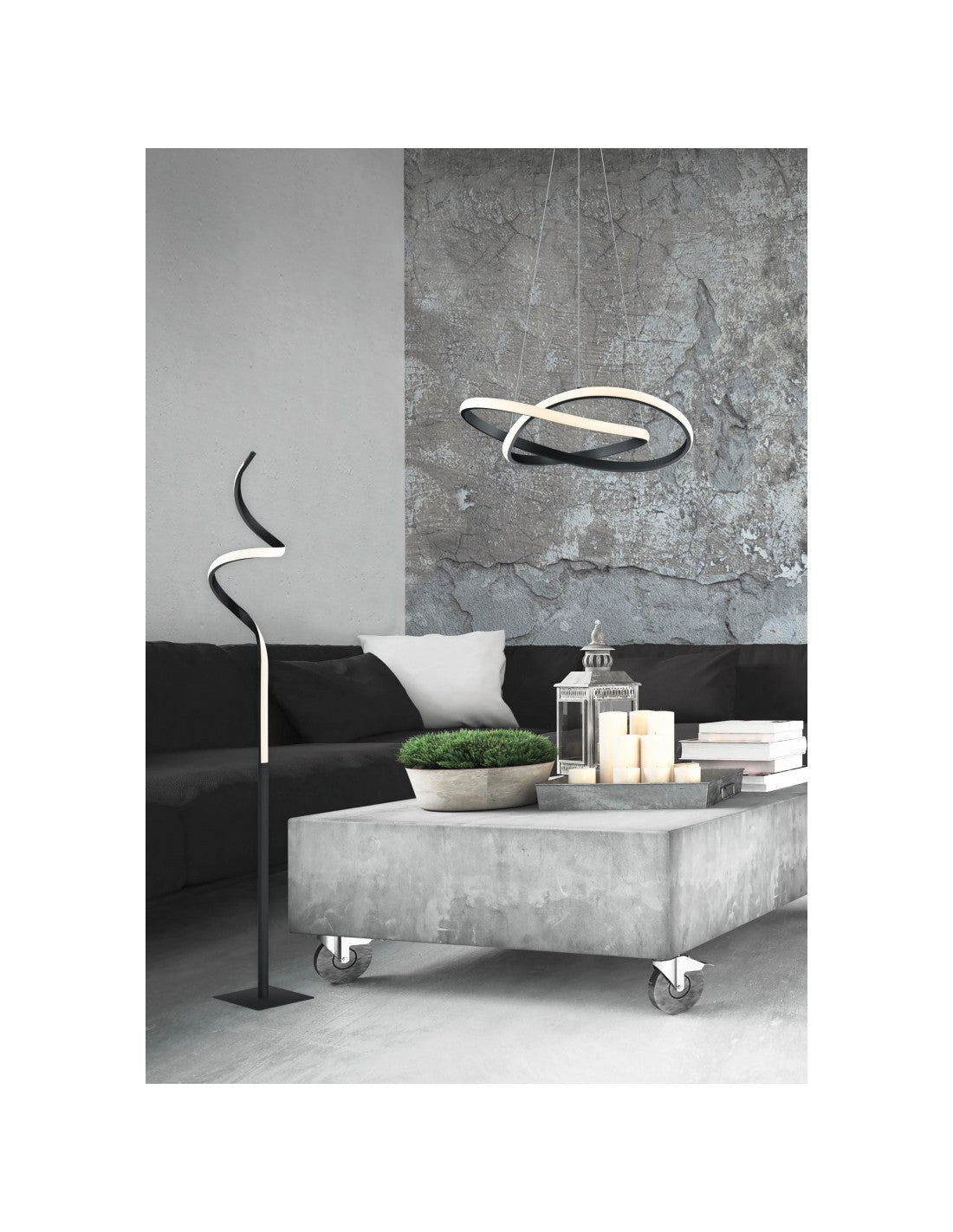 Lámpara de pie Course Led Touch regulable Al. 145 cm Antracita Trio Lighting