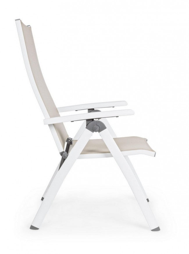 CRUISE Sillón plegable de exterior blanco 59x71x h 113 cm