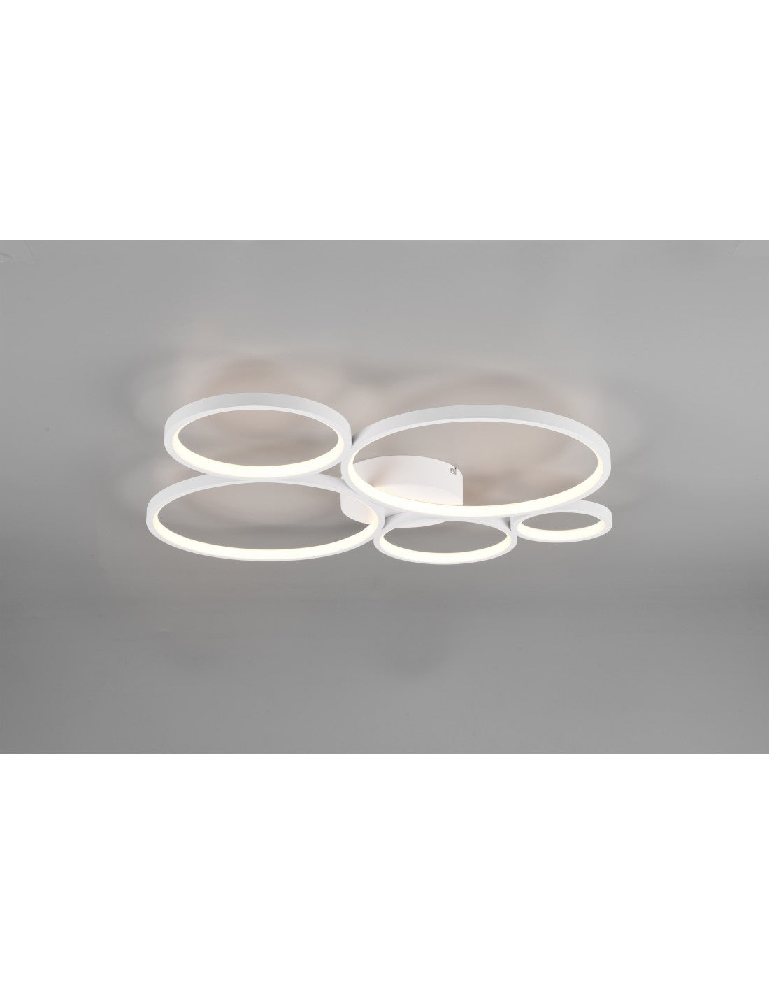 Lámpara de techo Rondo 5 círculos LED regulables blanco L 59 cm Trio Lighting