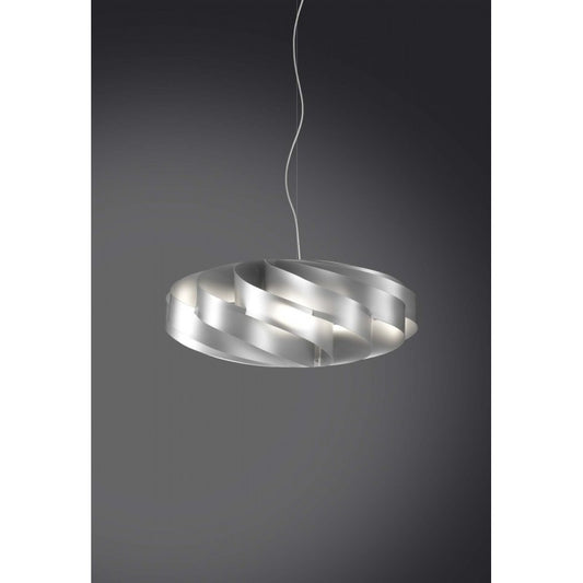 Lámpara colgante plana 3 luces plata 70x70xh.34 cm