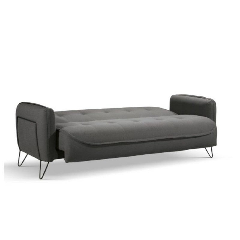 Sofá cama de tres plazas en tejido CROWN Gris 215x94x h98 cm