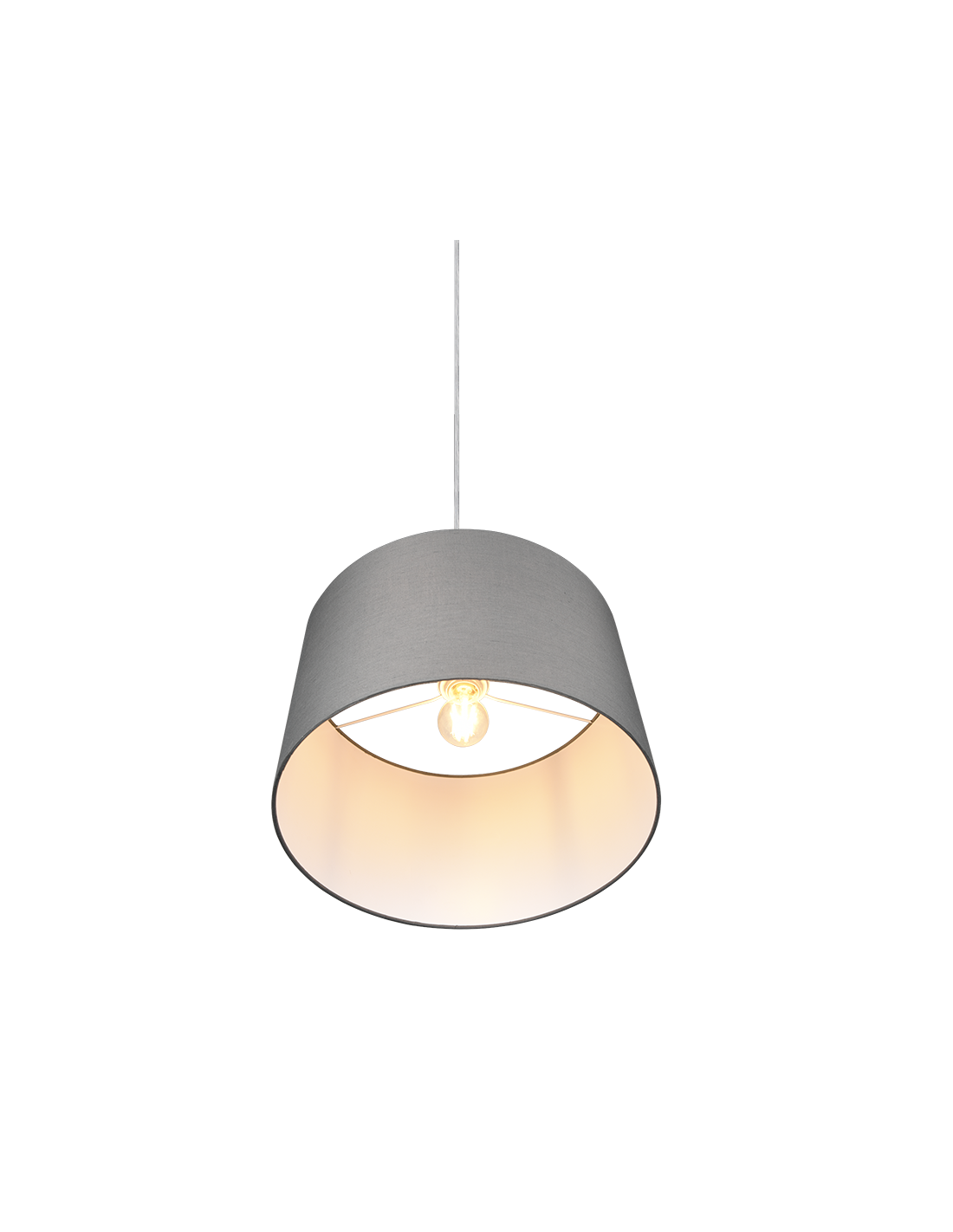 Lámpara Colgante Única Hotel Gris Pantalla Ø40 cm Trio Lighting