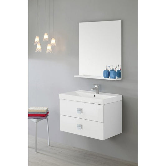 Composición de baño suspendida con dos cajones Blanco 75x47x h51 cm