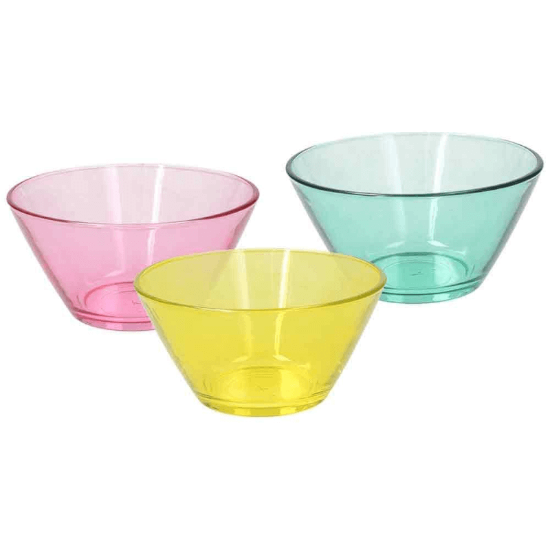 Juego de 3 Cuencos de Vidrio Multicolor 345 Cc Línea Sunset