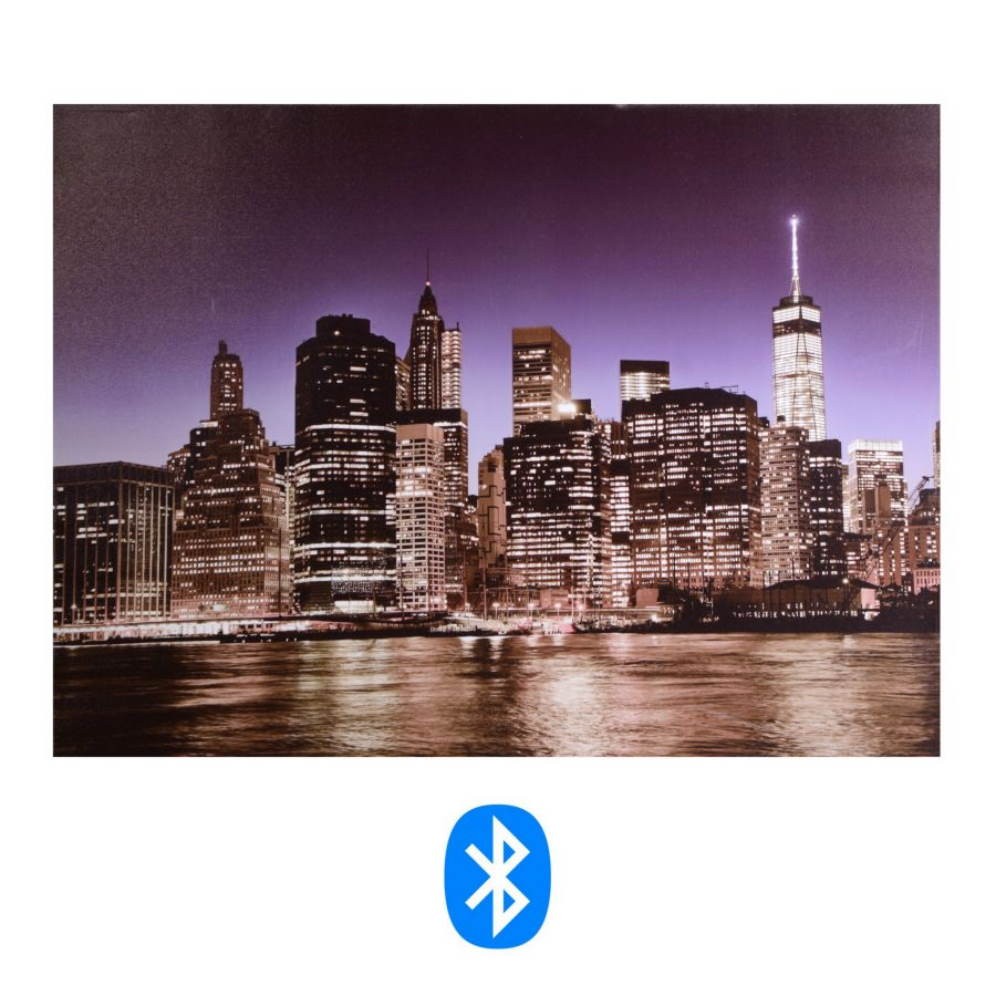 Imagen Bluetooth con impresión de ciudad nocturna.