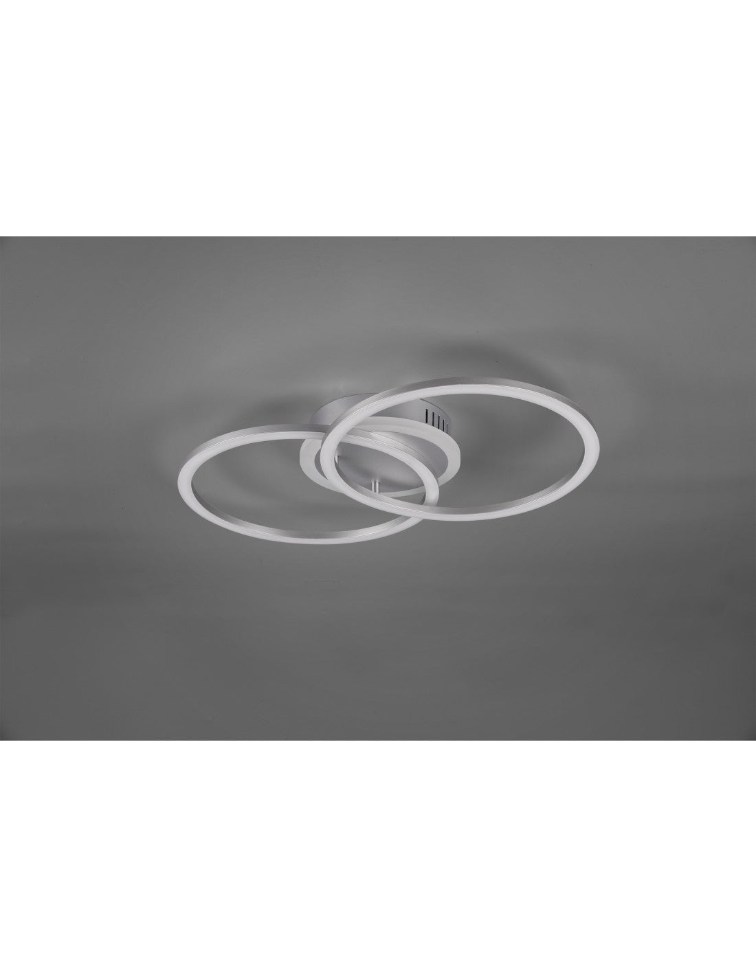 Plafón Venida Doble Círculo Aluminio LED 25w Regulable L50 cm Trio Lighting