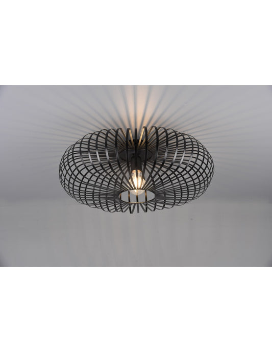 Lámpara de techo negra con jaula abierta Ellipse Black Johann Ø50 cm Trio Lighting