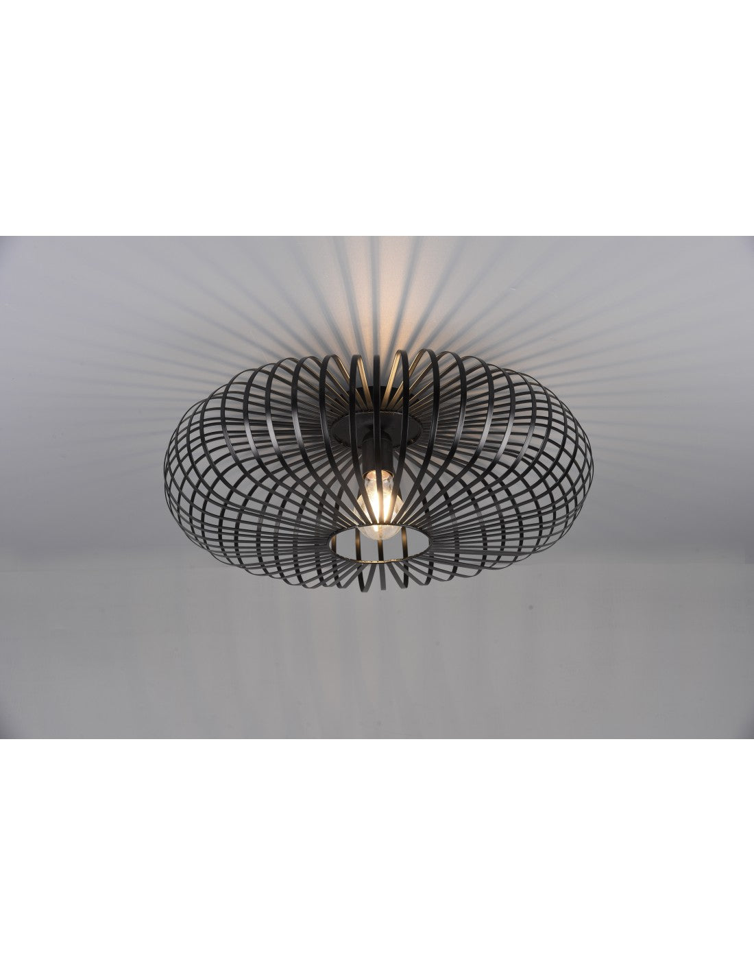 Lámpara de techo negra con jaula abierta Ellipse Black Johann Ø50 cm Trio Lighting