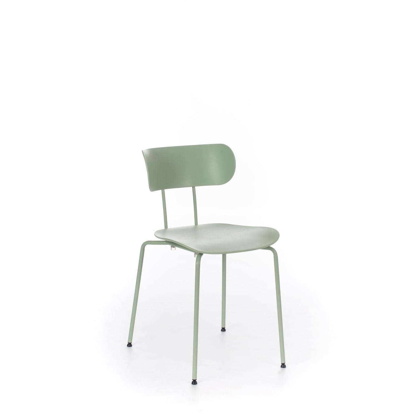 4x Silla de polipropileno con asiento verde.