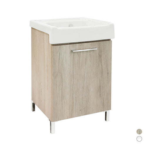 Mueble de lavado con lavabo de cerámica - Blanco clásico 50x50 cm